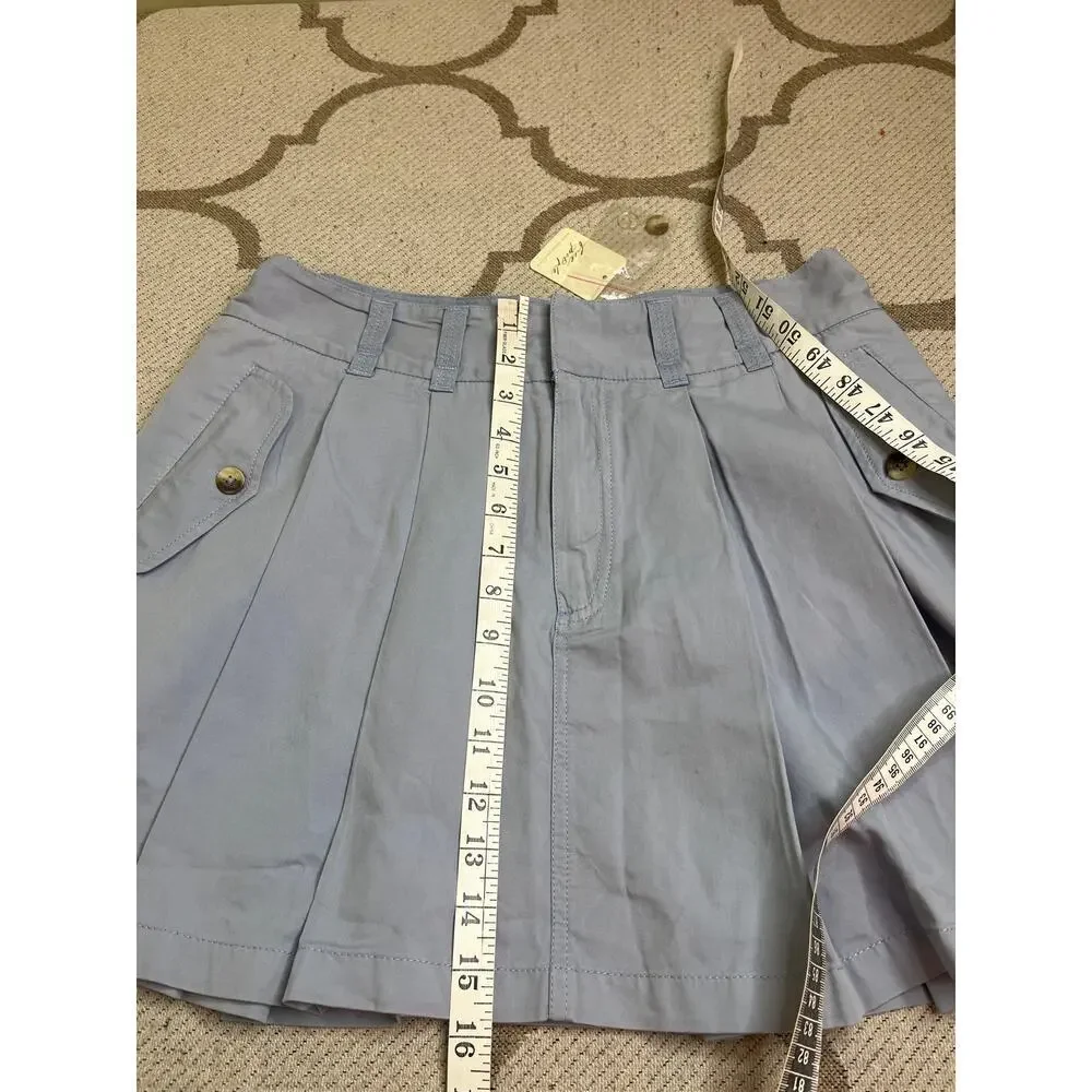 Free People Pleats to Meet You mini skirt light blue accordion pleats, Size 8